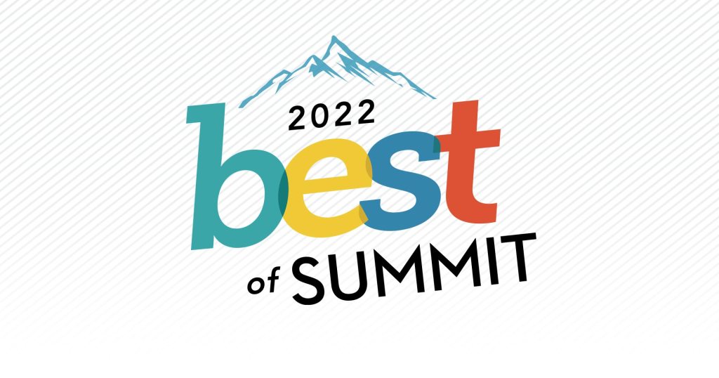 "Best of Summit" Logo for the year 2022, mountains rise above the words "2022 Best of Summit"